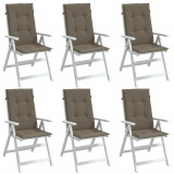 Perne scaun spatar &icirc;nalt 6buc melanj gri taupe120x50x4cm textil GartenMobel Dekor, vidaXL