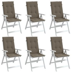 vidaXL Perne scaun spătar &icirc;nalt 6buc melanj gri taupe120x50x4cm textil 4002438