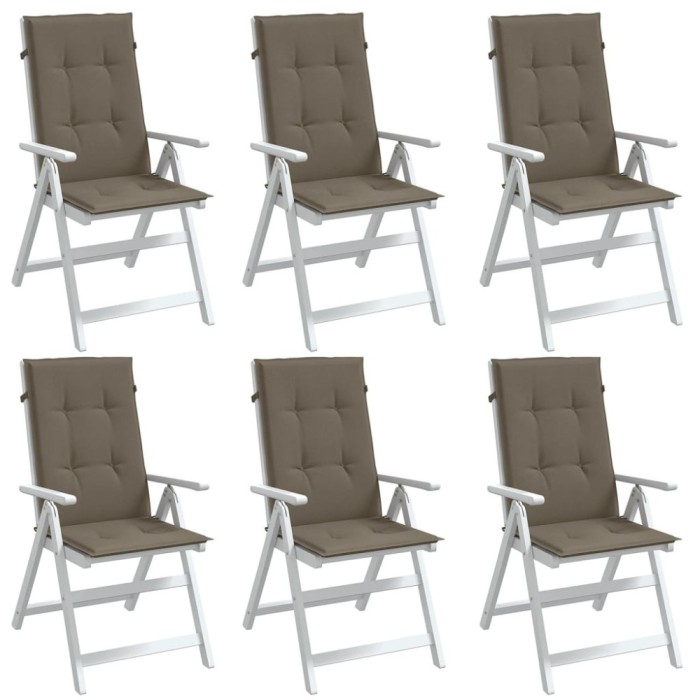 vidaXL Perne scaun spătar &icirc;nalt 6buc melanj gri taupe120x50x4cm textil