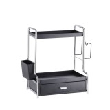 Raft organizator fier negru argintiu 32,5 x 23,5 x 42 cm