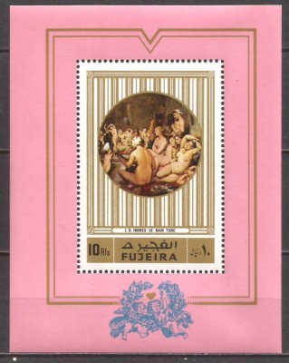 FUJEIRA 1972 PICTURA NUD ( colita dantelata ) MNH foto
