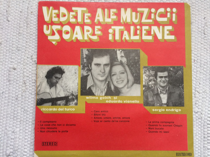 Vedete ale Muzicii Usoare Italiene disc vinyl lp muzica pop italiana selectii