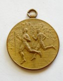 v825 UNGARIA 1928 MEDALIE SPORTIVA ALERGARI BRONZ 36mm 19g STARE FOARTE FRUMOASA