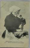 Carte postala, taranca batrana din Bretagne, perioada interbelica