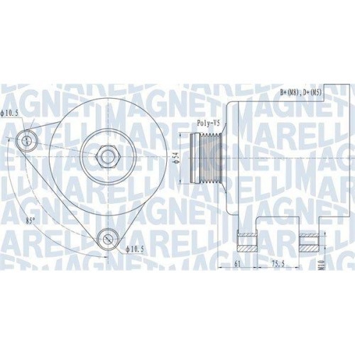 Alternator Bmw Seria 3, 5, 7, X5, Z3 Roadster; Land Rover Freelander I; Rover/Mg 75, Mg ZT, 2.0 CDT, 2.0 CDTI, 2.0 Td4, 3.0 D, 320 d, 520 D, 525 d, 7