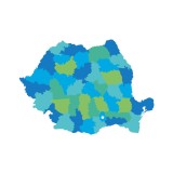 Harta de perete Europa moderna, PVC, 50x70 cm, stil minimalist, rezistenta la apa