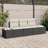Cumpara ieftin Set de canapele pentru grădină 3 pcs Negru Rattan poli