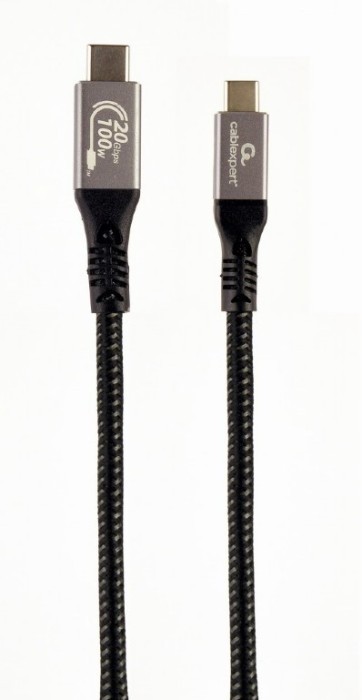 CABLU alimentare si date GEMBIRD, pt. smartphone, USB 3.2 Gen2 Type-C (T) la USB 3.2 Type-C (T), 100W, 1.5m, negru, &quot;CCBP-USB3-CMCM100-1.5M&quot; (timbru v