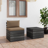 Set mobilier gradina din paleti, 2 piese, cu perne, lemn de pin GartenMobel Dekor, vidaXL