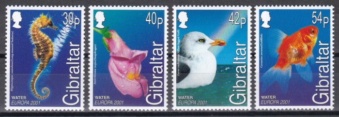 Gibraltar 2001 - EUROPA - Apa, comoară a naturii, MNH