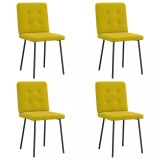 Cumpara ieftin Scaune de sufragerie, 4 buc., galben, catifea