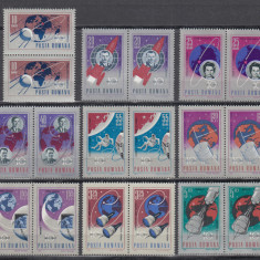 ROMANIA 1967 LP 642 - 10 ANI DE COSMONAUTICA PERECHE SERII MNH