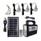 Kit panou solar 3 becuri LED radio digital afisaj incarcare telefon telecomanda bluetooth lanterne