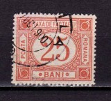 RO 1899 , Taxa de factaj 25B filigran PR - pozitii diverse , stampilat