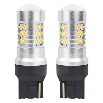 Set becuri auto cu LED CANBUS, 3030, 24SMD, compatibil T20, 7440, WY21W, foto