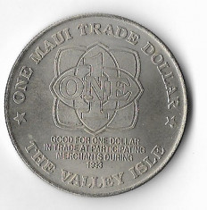 Moneda, token 1 trade dollar 1993 - Hawaii, 39,2 mm. Tiraj: 100000 foto