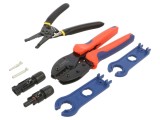 Kit Montare Etui QOLTEC pentru Conectori Solari MC4 - Dezizolator, Unealta Crimpat, Chei, Conectori MC4