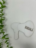 Props in forma de megafon cu textul ,,Bubuiala din MDF