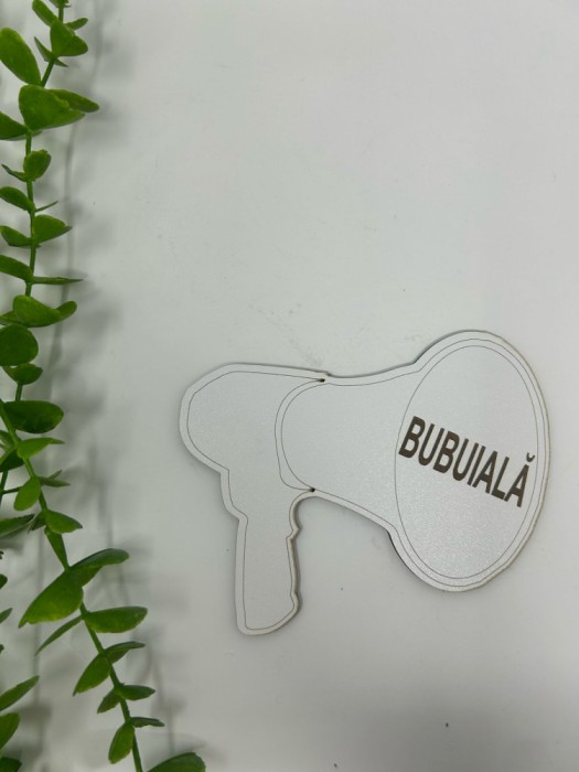 Props in forma de megafon cu textul ,,Bubuiala din MDF