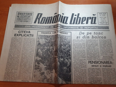 romania libera 16 februarie 1990-art. &amp;quot; de pe tanc si din balcon&amp;quot; foto