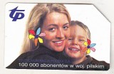 bnk card Cartele telefonice - Polonia TP - URMET - 100.000 of subscribers in pilskie