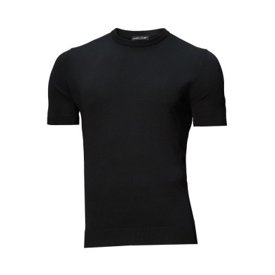 Tricou barbati negru tricotat TR11 foto