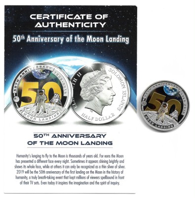 SOLOMON ISLANDS - 2019 MOON LANDING - Moneda Comemorativa foto