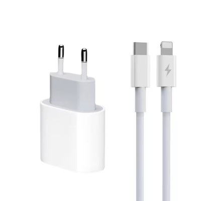 Incarcator pentru compatibila iPhone 14/13/12/11/iPad/AirPods, Cablu USB-C Lightning, Adaptor Retea cu foto