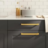 M&acirc;nere de dulap, 5 buc., auriu, 224 mm, oțel inoxidabil