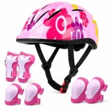 Cumpara ieftin Set Protectie pentru Copii FIXATO 7 in 1, Casca pentru 3-8 ani, Genunchiere, Cotiere, Aparatori Incheieturi, pentru Bicicleta, Trotineta, Role, Marime