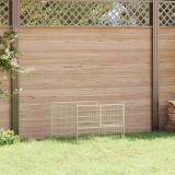 Padoc caini vidaXL argintiu 100x100x70cm otel, tarc exterior, cusca mare, usa cu zavor