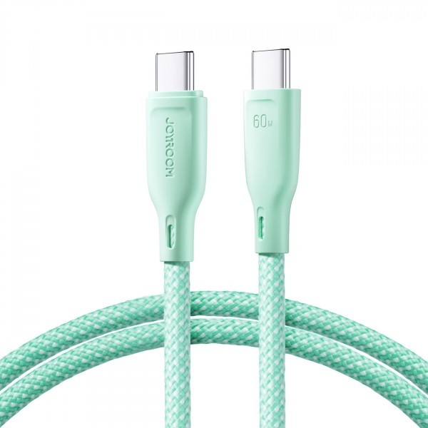 Cablu Date si Incarcare USB-C - USB-C Joyroom S-A34, 60W, 1m, Verde
