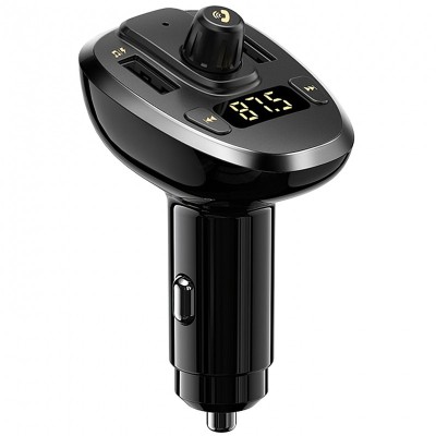 Modulator FM Bluetooth Remax RCC109, 2 x USB, Buton de apel, Negru foto