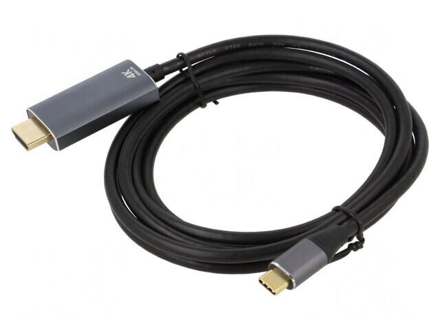 Adaptor HDMI 2.0 la USB-C 1,8m Negru-Gri