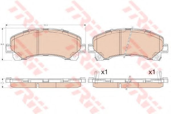 Set placute frana,frana disc ISUZU D-MAX platou / sasiu (8DH) (2007 - 2016) TRW GDB3545