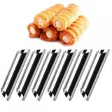 Cumpara ieftin Set 30 Forme Cilindrice Inox Rulouri Patiserie, Croissante, Conuri - 8cm x 2.5cm, Antiaderente, Usor de Curatat