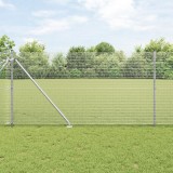 VidaXL Gard din s&acirc;rmă sudată cu 13 st&acirc;lpi cu v&acirc;rf 1.4x50 m Oțel galvanizat
