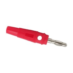Mufa banana 4mm tata cauciucata rosie cablu 3mm