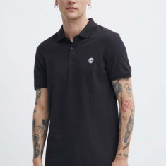 Timberland tricou polo barbati, culoarea negru, neted, TB0A2DJE0011