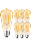 Bec vintage Edison Suncan 2W E27, becuri LED cu putere redusă, &icirc;nlocuiește 15W, ST64 Filament
