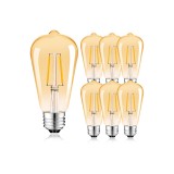 Bec vintage Edison Suncan 2W E27, becuri LED cu putere redusă, &icirc;nlocuiește 15W, ST64 Filament