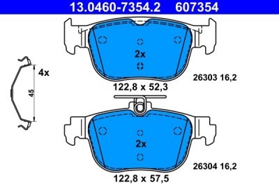ATE 13.0460-7354.2 set placute frana,frana disc foto