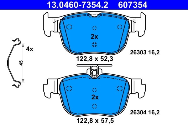 ATE 13.0460-7354.2 set placute frana,frana disc
