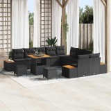 VidaXL Set de canapele pentru grădină 13 pcs Negru Rattan poli