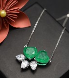 Lantisor Din Argint Smarald Verde Arg391E, Argintboutique