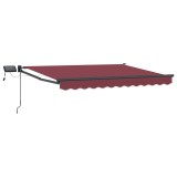 vidaXL Marchiză retractabilă manuală cu led-uri Roșu Burgund 3 x 2,5 m 3419422