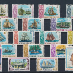 247-NORFOLK ISLAND-Nave-Vapoare-Serie de 14 timbre nestampilate MNH