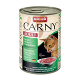 Hrană CARNY ADULT cu carne de vită, curcan şi carne de iepure - 400g, Animonda