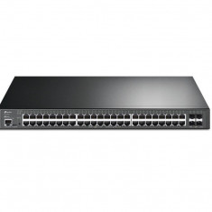 TP-LINK TL-SG3452XP Switch JetStream cu management | 4× Porturi 10GE SFP+ și 48× Porturi Gigabit, POE, Interfață: 48× Poturi RJ45 10/100/1000 Mbps PoE