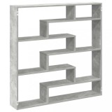 Raft cubic perete cu 7 compartimente gri beton lemn prelucrat, DKD Home Decor